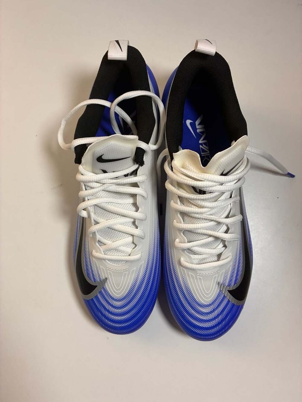 Nike Vapor Edge Speed 3 Size 9 Football Cleats White Blue
